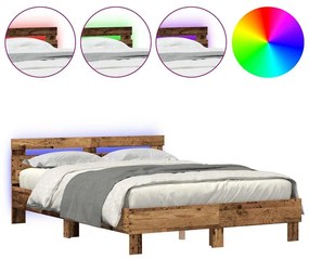 vidaXL Σκελετός Κρεβατιού Παλαιό ξύλο 140 x 190 cm Επεξεργασμένο ξύλο