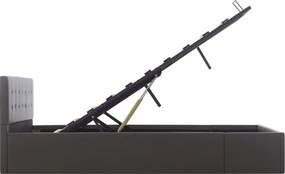 vidaXL Πλαίσιο Κρεβατιού με Αποθηκ. Χώρο Γκρι 140x200 εκ. Συνθ. Δέρμα