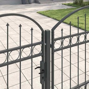 vidaXL Πύλη Κήπου με Καμπύλη Κορυφή Assen Γκρι 4 x 1,25 m Ατσάλι