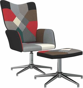 vidaXL Πολυθρόνα Relax Σχέδιο Patchwork Υφασμάτινη με Σκαμπό