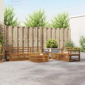 vidaXL Σειρά Καναπέ Εξωτερικού 6 pcs Φυσικό