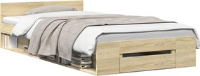 vidaXL Σκελετός κρεβατιού με αποθήκευση Sonoma Δρυς 80 x 200 cm