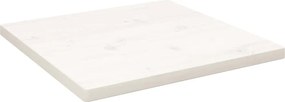 vidaXL Επιφάνεια Τραπεζιού Τετράγωνη Λευκή 50x50x2,5 εκ. Μασίφ Πεύκο