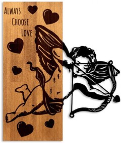 Διακοσμητικό Τοίχου Eros 899SKL2699 49x3x58cm Walnut-Black Wallity Μέταλλο,Ξύλο