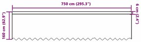 vidaXL Κουρτίνες με κουρτίνες Άλλο Λευκό 750 x 160 εκ. Πολυεστέρας
