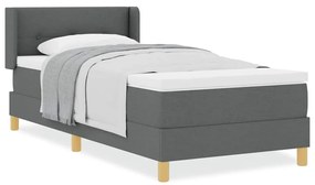 vidaXL Κρεβάτι με Ελατήρια με στρώμα Σκούρο γκρι 80 x 200 cm ύφασμα