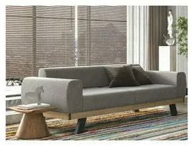 Savvidis Furniture  Τριθέσιος Καναπές N2 Ξύλο-Ύφασμα 230x94εκ Γκρι Ανοιχτό Rolltechnic BEST-51249867