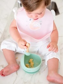 Σετ φαγητού bowl &amp; κουτάλι Saro Nordic Wave Mint 4+m