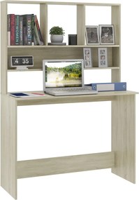 vidaXL Γραφείο με Ράφια Sonoma Δρυς 110x45x157 εκ. από Μοριοσανίδα