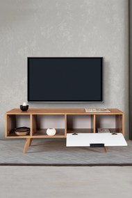 Έπιπλο Τηλεόρασης Καρυδί / Λευκό RECOR 130x35x18
