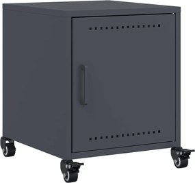 vidaXL Κομοδίνα 2 τεμ. Ανθρακί 36x39x43,5 εκ. από Χάλυβα