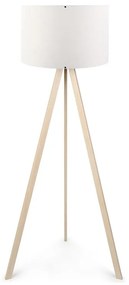 Megapap Φωτιστικό Δαπέδου Rosling Mdf/Ύφασμα Pvc Φυσικό/Λευκό 38x21x140εκ.