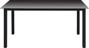 vidaXL Σετ Τραπεζαρίας Κήπου 7 Τεμαχίων Μαύρο