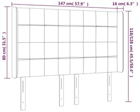 Κεφαλάρι Κρεβατιού LED Ροζ 147x16x118/128 εκ. Βελούδινο - Ροζ