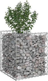 vidaXL Ανασηκωμένο κρεβάτι gabion Ασημί