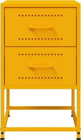vidaXL Κομοδίνο Μουσταρδί 36x39x60,5 εκ. από Χάλυβα