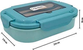 Πλαστικό Δοχείο Φαγητού 1600ml με Μαχαιροπίρουνα - Μπλε