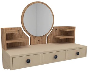 Τουαλέτα Με Καθρέπτη Polina 550ARN2761 90x36,8x90cm Pine-Beige
