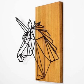 Διακοσμητικό Τοίχου 899SKL2274 56x58cm Walnut-Black Wallity Μέταλλο,Ξύλο