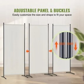 VEVOR Room Divider 3-Panel Folding Privacy Screen Fabric Partition Office White