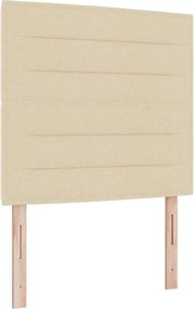 vidaXL LED Κρεβάτι με βάθρο με στρώμα Κρεμ 100 x 200 cm ύφασμα