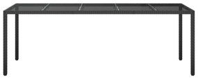 vidaXL Τραπέζι Δείπνου Κήπου Μαύρο 250x100x75 εκ Πολυ Ρατάν