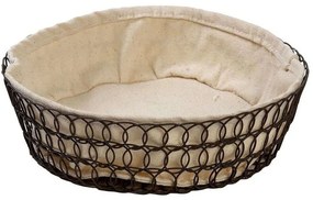 Καλάθι Ψωμιού TAK308 23x23x6cm Beige-Black Espiel Metal, Fabric