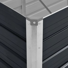 vidaXL Ζαρντινιέρα Υπερυψωμένη Ανθρακί 320x80x77 εκ. Γαλβαν. Χάλυβας