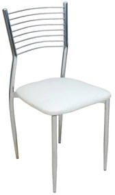 Καρέκλα Vivian Ecru ΕΜ935,1 40X44X83 cm Σετ 6τμχ Metal, Technoderma