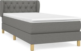 vidaXL Κρεβάτι Boxspring με Στρώμα Σκούρο Γκρι 80x200 εκ. Υφασμάτινο