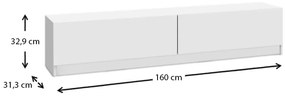 Έπιπλο τηλεόρασης Ahenk Megapap χρώμα λευκό 160x31,3x32,9εκ.