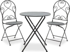 Τραπεζαρία Walen σετ 3τεμ μέταλλο μαύρο