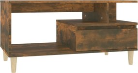 vidaXL Τραπεζάκι Σαλονιού Καπνιστή Δρυς 90x49x45 εκ. Επεξεργασμ. Ξύλο