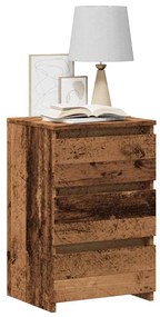 Κομοδίνα 2 τεμ. Όψη Παλαιού Ξύλου 40x35x62,5 εκ. από Επεξ. Ξύλο