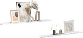 vidaXL Ράφι Τοίχου Επιτοίχιο 2 pcs Λευκό Μάρμαρο 115 x 9 x 3 cm
