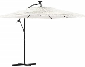 Ομπρέλα Κήπου με Ατσάλινο Ιστό Λευκή 246x246x230 εκ. - Λευκό