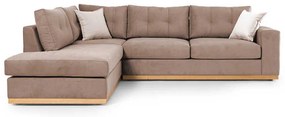 Γωνιακός καναπές δεξιά γωνία Boston pakoworld ύφασμα mocha-cream 280x225x90εκ
