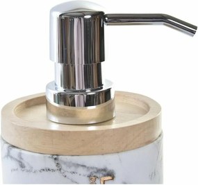 Διανομέας Σαπουνιού DKD Home Decor Μάρμαρο Λευκό Φυσικό Ρητίνη Φυσικό καουτσούκ Πλαστική ύλη