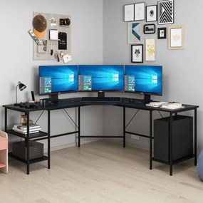 Stewehome Γωνιακό γραφείο υπολογιστή σε σχήμα L 180x60x76 cm