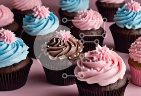 Intra Συλλεκτικό Ξύλινο Παζλ Plywood  4mm - Διακοσμημένα cupcakes σε ροζ φόντο Σε Ξύλινο Κουτί - Διαστάσεις: 10x10 cm – 25 κομμάτια