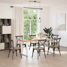 vidaXL Πόδια Τραπεζαρίας σε Σχήμα U 2 τεμ. Λευκά 60x(72-73) εκ. Ατσάλι