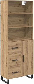 vidaXL Highboard με συρτάρι 2 pcs Artisan Oak Επεξεργασμένο ξύλο