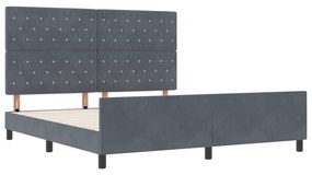 vidaXL Κρεβάτι Σκελετός Σκούρο Γκρι 180x200 εκ. Βελούδο