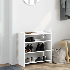 Ράφι παπουτσιών vidaXL Λευκό 60x25x62 cm Κατασκευασμένο ξύλο