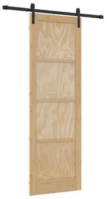 vidaXL Συρόμενη Πόρτα με Σετ Εξαρτημάτων 78x232 cm Μασίφ Ξύλο Πεύκου