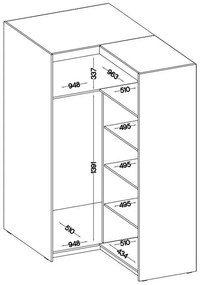 Ντουλάπα Ester γωνιακή-Leuko