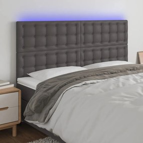 Κεφαλάρι Κρεβατιού LED Γκρι 160x5x118/128 εκ 3122524