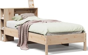 vidaXL Κρεβάτι Βιβλιοθήκη Χωρίς Στρώμα 75x190 εκ Μασίφ Ξύλο Πεύκο