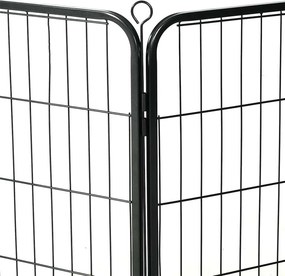 vidaXL Πάρκο Σκύλου με 8 Πάνελ Μαύρο 60 x 80 εκ. Ατσάλινο