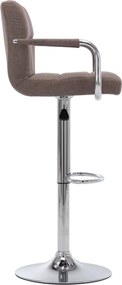 vidaXL Σκαμπό Μπαρ Taupe Υφασμάτινο